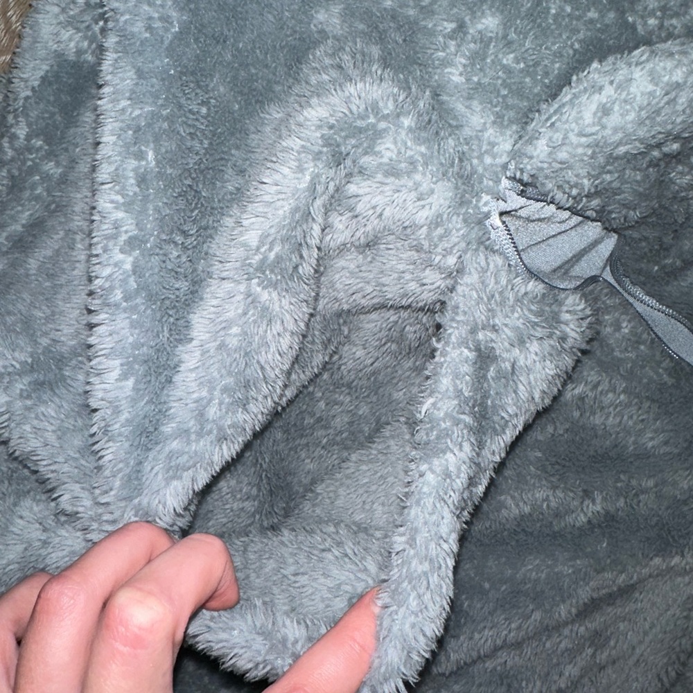 Dusty Blue/Gray YoungLA Teddy Bear Hoodie - Picture 4 of 5